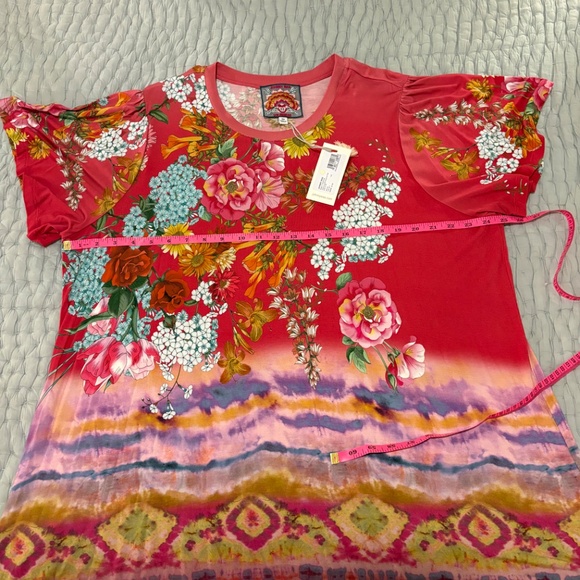 Johnny Was GOLDEN ROSE FLUTTER SLEEVE TEE 2X - Picture 9 of 9